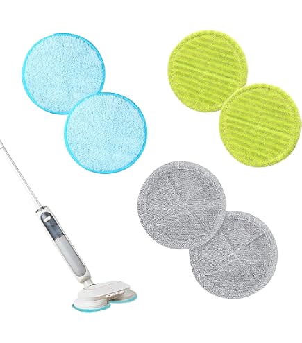 Vegena 14 Pezzi Cuscinetti in Microfibra Adatti per Floating Mop, 16 cm Rotondi con Panno in Microfibra e Tampone Abrasivo, Panni per la Pulizia Parti di Ricambio per Mop