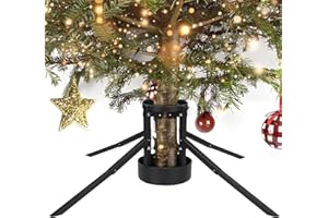DAKEPOLE Soporte para árbol de Navidad, estable y desmontable, soporte para árbol de Navidad, soporte para árboles de Navidad vivos, color negro, se adapta a árboles reales de hasta 220 cm
