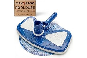 Maxorado Deluxe poolgolvmunstycke handrenare eller för teleskopstång golvdammsugare med slanganslutning Ø 32/38 mm och nylonborste poolborste poolsugare golvborste