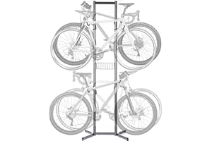 DELTA CYCLE & HOME Bike Rack for Garage & Home by Delta Cycle - No Drilling Required - Fully Adjustable Gravity Storage Rack for Any Style Bicycle - Freestanding Vertical Rack