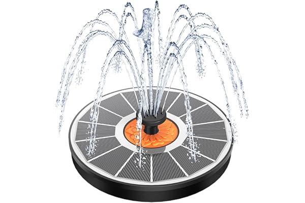 Yzert Fontaine Solaire 3.5W, Extérieur Flottante Pompe Bassin Solaire Pas de Batterie, Fontaine Solaire Verre avec 7 Buses & 4 Tiges Fixes pour Bain d'oiseaux Aquarium Jardin Fontaine (Blanc)