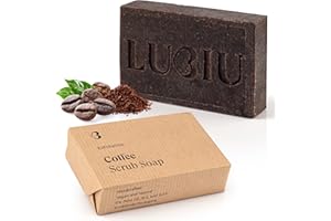 lubiu Savon Exfoliant au Café 100g - Savon Corps Solide et Savon Main Bio - Parfum Savon Naturel Bio - Savon Artisanal et Savon Vegetal Bio