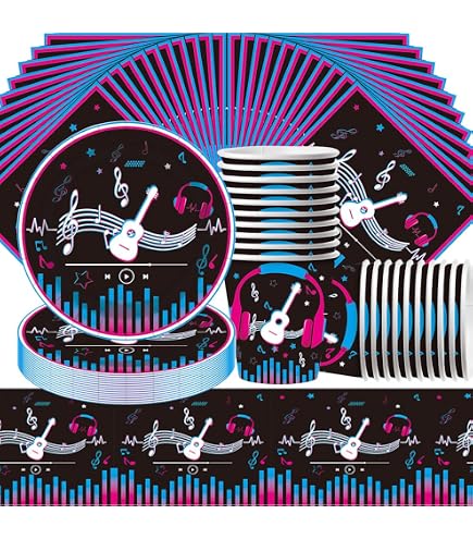 Musiknoten Partydekoration Set – 40-teilig Mit Tellern & Servietten Für Geburtstag, Hochzeit, Babyparty