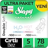 Sleepy Natural Double Soft Ultra Paket Bebek Bezi 5 Numara Junior 78 Adet