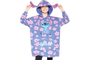 Disney Sudaderas con Capucha para Niña, Sudadera Stitch Niña, Batamanta Infantil, Bata Manta Polar Oversize Ropa para Niñas