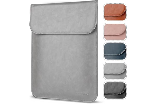 Allinside Housse pour Ordinateur Portable 15–16 Pouces, Compatible avec MacBook Pro 16 (2021–2026) / MacBook Pro 15 (2016–2019), en Cuir PU imperméable, Gris