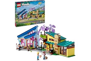 LEGO Friends Le Case di Olly e Paisley, Giochi per Bambine e Bambini da 7 Anni in su con 2 Casa Giocattolo da Costruire, Casa sull'Albero, 5 Mini Bamboline, 1 Micro-Doll e 2 Animali Domestici 42620