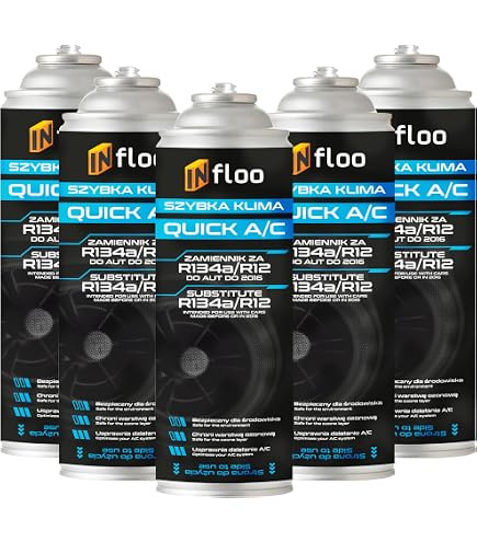 Kit De Recharge Climatisation Auto INfloo Quick A/C 3-en-1 - Gaz R134a + Huile + Scellant, Avec Manomètre - Pour Véhicules Jusqu'à 2016 - 5