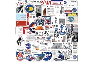 AUCEKO Juego de 50 pegatinas de astronauta de la NASA, pegatinas de vinilo impermeables para ordenador portátil, niños, coches, motos, bicicletas, maletas de ordenador, pegatinas de graffiti