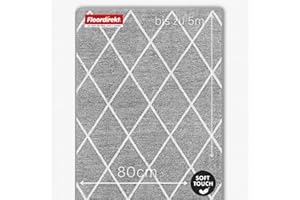 ‎FLOORDIREKT Floordirekt teppichläufer rutschfest - maßgefertigter Feinschlingen Teppich Läufer für Küche, Flur & Wohnraum - (80 x 150 cm, Grau Cosenza)