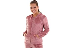 nolihoo Survêtement de sport pour femme - Survêtement de sport - Survêtement de loisirs - Velours doux et douillet - Nicki - Avec fermeture éclair - 2 pièces - Pour l'intérieur et l'extérieur