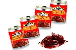 ‎MEXHAUS Chipotle Chili in Adobo Sauce von La Costeña – 4er Pack (je 199 g) – Rauchig-scharfe Chilis in würziger Tomatensauce – Ideal für mexikanische Gerichte