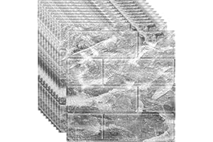JOLOV Adesivi Murali in Mattoni 3D - 10 Pezzi Vintage Marmo Carta da Parati Autoadesiva, Effetto Marmo, Impermeabile Spessore Wallpaper per Cucina, Soggiorno, TV Sfondo (35 x 38 cm, Marmo grigio)