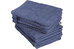 BASATEX Zestaw 10 rękawic do mycia, myjki rozmiar 15 x 21 cm, granatowe, 100% bawełna
