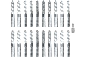 QIWUHAI 20 Pcs M8 Tornillo de Doble Rosca, Pernos de Suspensión Torx M8, Tornillo de Doble Cabeza, Tornillos Esparragos de Doble Roscados para Muebles Abrazaderas Metalicas Madera (M8x60mm)