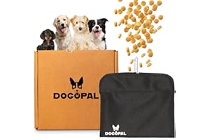DOGOPAL Leckerlitasche für Hunde ideal für Gassi & Hundetraining - Einhand Futterbeutel mit Metallclip - Leckerlibeutel wasserdicht & kompakt - Gassi Tasche & Beutel Hund (klein, schwarz)