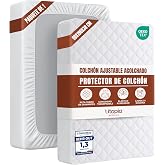 Mattress Protector 90 x 190 cm, Padded Bed Cover, Mattress Cover | Quilted Mattress Protector with Elastic All Around the Edg