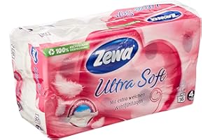 ‎ZEWA Zewa Ultra Soft Toilettenpapier 4-lagig (16 Rollen x je 150 Blatt)