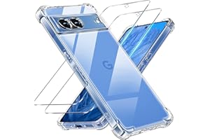 Tentoki 3 in 1 für panzerglas und hülle Google Pixel 8a,[Nie Vergilbung] schutzfolie Pixel8a TPU handyhülle Schlanke Stoßfeste Anti Kratzt Transparent Case