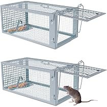 Piège à Rat Cage XXL 43x14x12cm Double Porte - Attrape Souris Vivante Réutilisable Haute Sensibilité