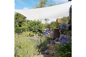 Green Bay Sun Shade Sail Square HDPE Breathable UV Block Sunscreen Awning Canopy White with Free Rope 3x3m