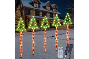 Ninonly Lot de 5 lampes solaires Noël extérieures - 85 LED - 8 modes - Étanches - Décoration jardin, pelouse, cour