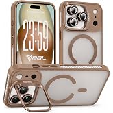 Babilden iPhone 17 Pro Max İ&ccedil;in Kılıf Kamera Korumalı Magsafe İle Uyumlu Kablosuz Şarj &Ouml;zellikli Mat Şeffaf Standlı Lens Hedi