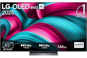 LG OLED65C5ELB TV 65 Zoll (165 cm) 4K OLED evo AI TV (α9 Gen8 4K AI Prozessor, webOS 25, 120Hz (VRR bis zu 144Hz)) [Modelljahr 2025]