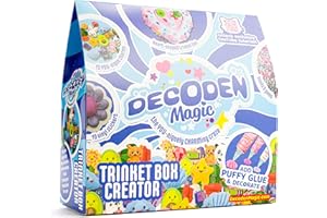Decoden Magic Trinket Box Creator Kit - Kawaii Craft Kits for Kids - Decoden Cream Puffy Glue Set - Girls Birthday Presents - Arts and Crafts Toys for Children