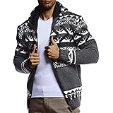 Leif Nelson Giacca Uomo in Maglia con Cappuccio Cardigan LN-20756