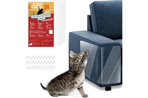 VavoPaw Protezione Graffi Gatto [6 Pezzi], Protezioni per Mobili per Divani Nastro Adesivo Antigraffi per Gatti Proteggi Divano Gatti Graffi Trasparente PVC con Viti AntiGraffio Protector per Divano