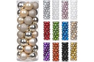‎BRIFUL 4CM Weihnachtsdeko Weihnachtskugeln, 40 Stücke Bruchsiche Christbaumkugeln Ornamente Weihnachtsbaumschmuck für Weihnachtsbaum Christbaumkugeln Weihnachtsdekoration Kugeln