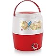 Cello Kool Star Plastic Insulated Water Jug, 10 litres, White/Red