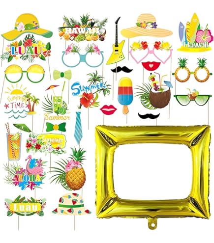 Set 58 Accessori Foto + Cornice Palloncino Per Feste - Matrimoni, Compleanni, Decorazioni Divertenti - Foto 2