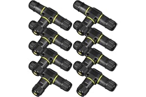 AÉTTÉZOE 8 Stück Kabelverbinder Wasserdicht IP68, 3-polig T-Form Verteilerdose für Ø3-12 mm Kabel, ABS