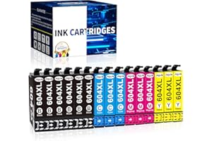 JAGUTE 604XL Cartucho de Tinta Compatible con Epson 604 604XL Multipack para Epson Expression Home XP-2200 XP-2205 XP-3200 XP-3205 XP-4200 XP-4205 Workforce WF-2910 WF-2930 WF-2935 WF-2950 (15 Paquetes)
