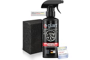 Glart 45RK lucidante per pneumatici, cura dei pneumatici, cura della gomma, lucentezza opaca e setosa, 500 ml, con spugna applicativa