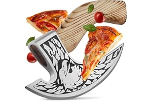ECKWIN® Wikinger Pizzaschneider Axt | Wiegemesser für Pizza, Kräuter, & Co | Perfekte Männer Geschenke | Pizzamesser | Pizza Zubehör für Männer (Adalwin)