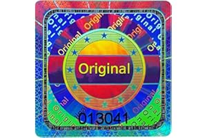 500 pcs - 3D Hologram Original Seal with Serial Number - Silver, 25mm, Tamper Proof - self-Adhesive Security Seal Labels, Quality & Warranty Label, Antifake & Authenticity Sticker, Atairs