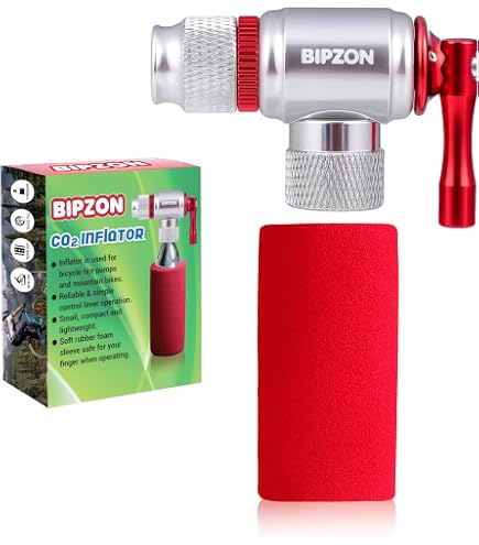 Gonfleur CO2 Pour Vélo – Compatible Valves Presta Et Schrader, Alliage Aluminium, Manchon Isolant, Compact, Pour VTT Et Vélo De Route - 6