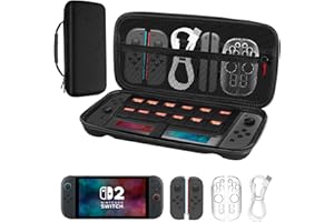 Yeecka Etui pour Nintendo Switch 2 Model (2025), Housse Rigide Case avec 12 Cartouches de Jeux, Slim Pochette Transport Boîtier Voyage für Console, pour Nintendo Switch 2 Dernier Modèle 2025