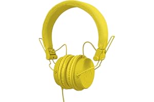 Reloop RHP-6 yellow - auriculares ultra compactos de DJ y de estilo de vida con bajos profundos, de construcción cerrada, de color amarillo