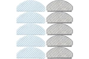 MOUPAA 10 Stück Mopptücher Zubehör für ECOVACS DEEBOT T10/T10 PLUS Staubsauger Ersatzteile Mop Rag (5 starke Mopp-Wasserreinigungslappen & 5 starke Wischmopp-Tücher)