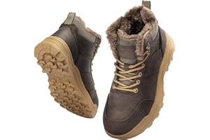 GIWONET Winterschuhe Herren - Winterstiefel wasserdicht mit warmem Futter, rutschfeste Sohle Atmungsaktive Trekking- & Wanderschuhe für Outdoor & Schnee