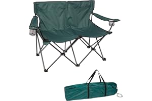 Trademark Innovations Marca innovaciones 31,5 "H Loveseat Estilo Doble Campamento Silla con Marco de Acero
