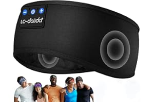 LC-DOLIDA Sleep Headphones Bluetooth Headband Wireless Comfiest Music Headband,Soft Headphones for Sleeping in Bed Sport Band with Ultra-Thin HD Stereo Speakers Perfect for Workout, Jogging, Yoga, Hiking