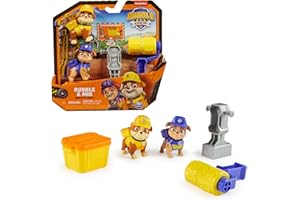 RUBBLE & CREW Ruben & Compagnie - PACK DE 2 FIGURINES RUBEN & MIX + ACCESSOIRES - Figurine À Collectionner - Figurine Pat Patrouille Et Sable Magique Kinetic Sand - Pat Patrouille Jouet - Jouet Enfant 3 Ans et +