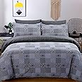 DTEX HOMES 100% Cotton Duvet Cover Set Printed Reversible Duvet Quilt Cover Set,Marrocoas-King