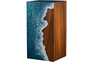 Prime Art Rosewood Ocean Wave Epoxy Resin Urn (Large - 11.25" H x 6.25" W, 250 Cu/in) for Human & Pet Ashes