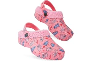 Disney Stitch Zuecos Invierno Niña con Forro Polar y Charms Extraíbles